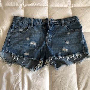 Free People Mid Rise Denim Shorts